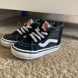 Toddler high top vans zip zipper no tie lace classic slip on size US 5.5 GUC